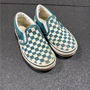 Vans Youth White and Teal Shoes